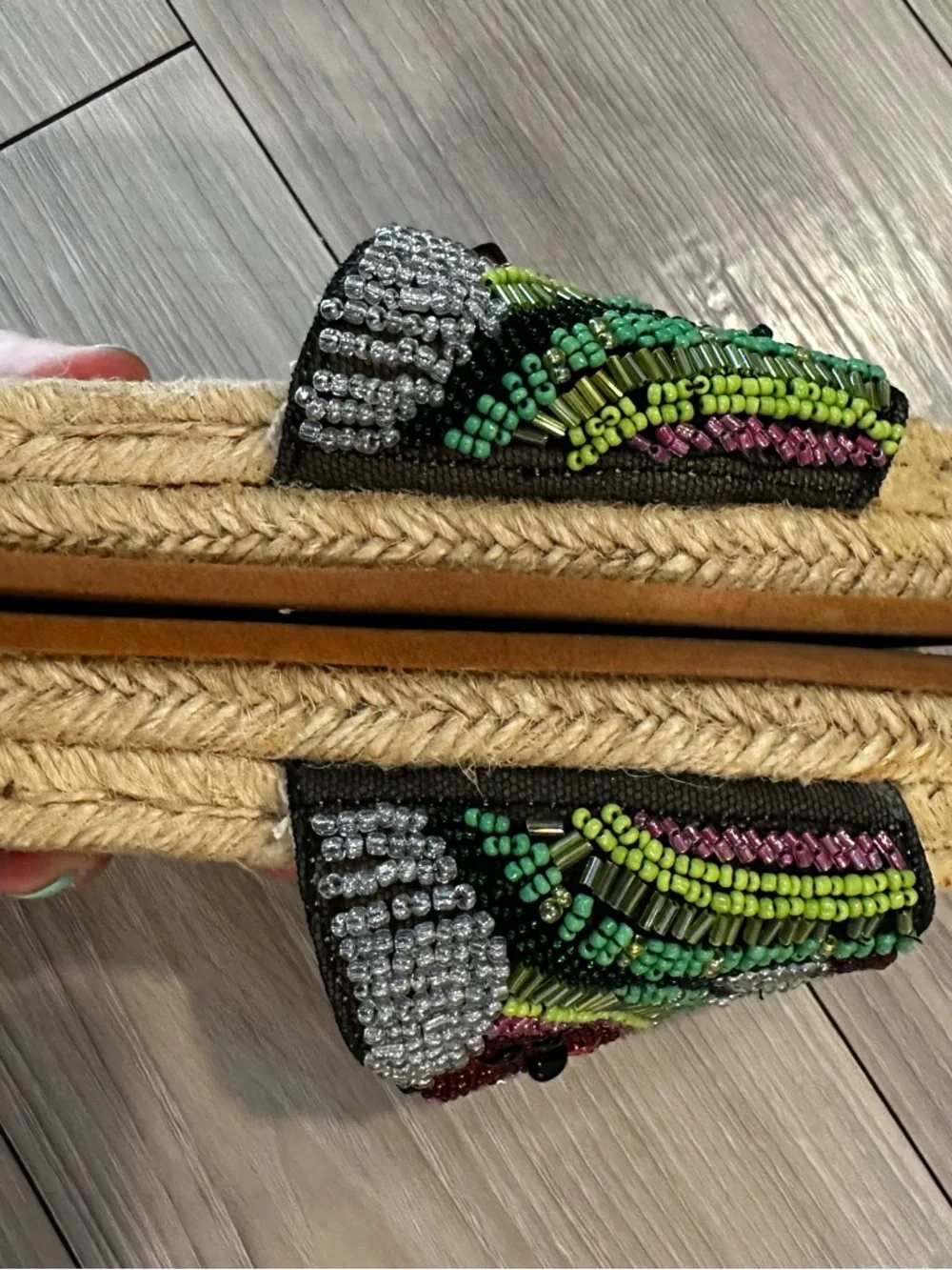 Beaded Embellished Slide Sandals - Multicolor - Picture 4 of 6